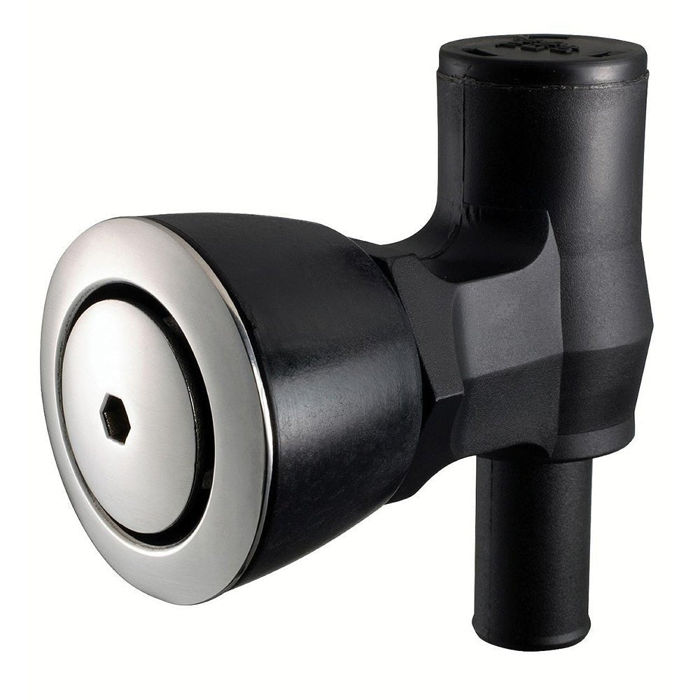 Attwood 90° P-Trap Fuel Tank Vent - Flush Mount - Black w/Stainless Steel Vent Head - Clinch River Fishing USA