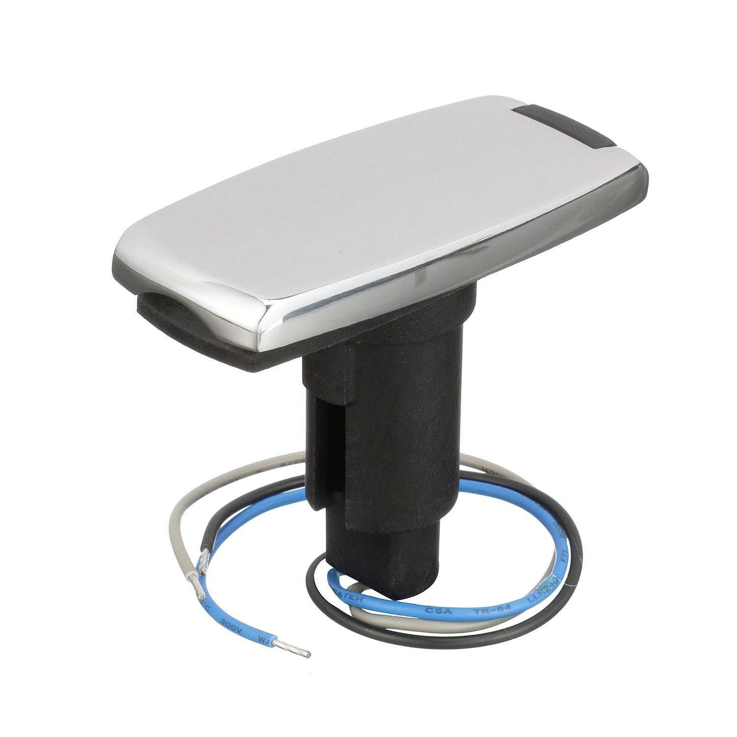 Attwood 910V Series Rectangle Base 3-Pin Over Mold 306 Stainless Steel Black Cover - Clinch River Fishing USA