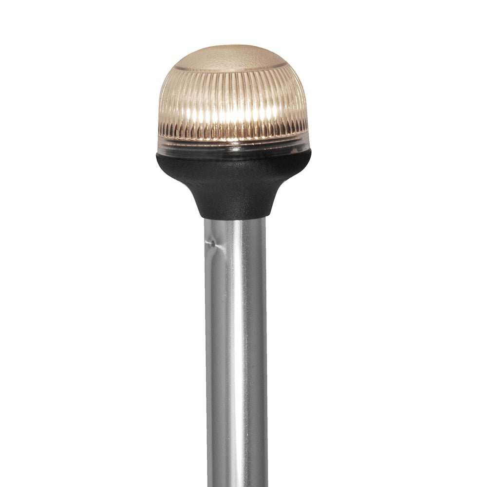 Attwood All-Around Fold-Down Incandescent Anti-Glare Lens Light - 20" Aluminum Pole - 12V - Horizontal Composite Base - Clinch River Fishing USA
