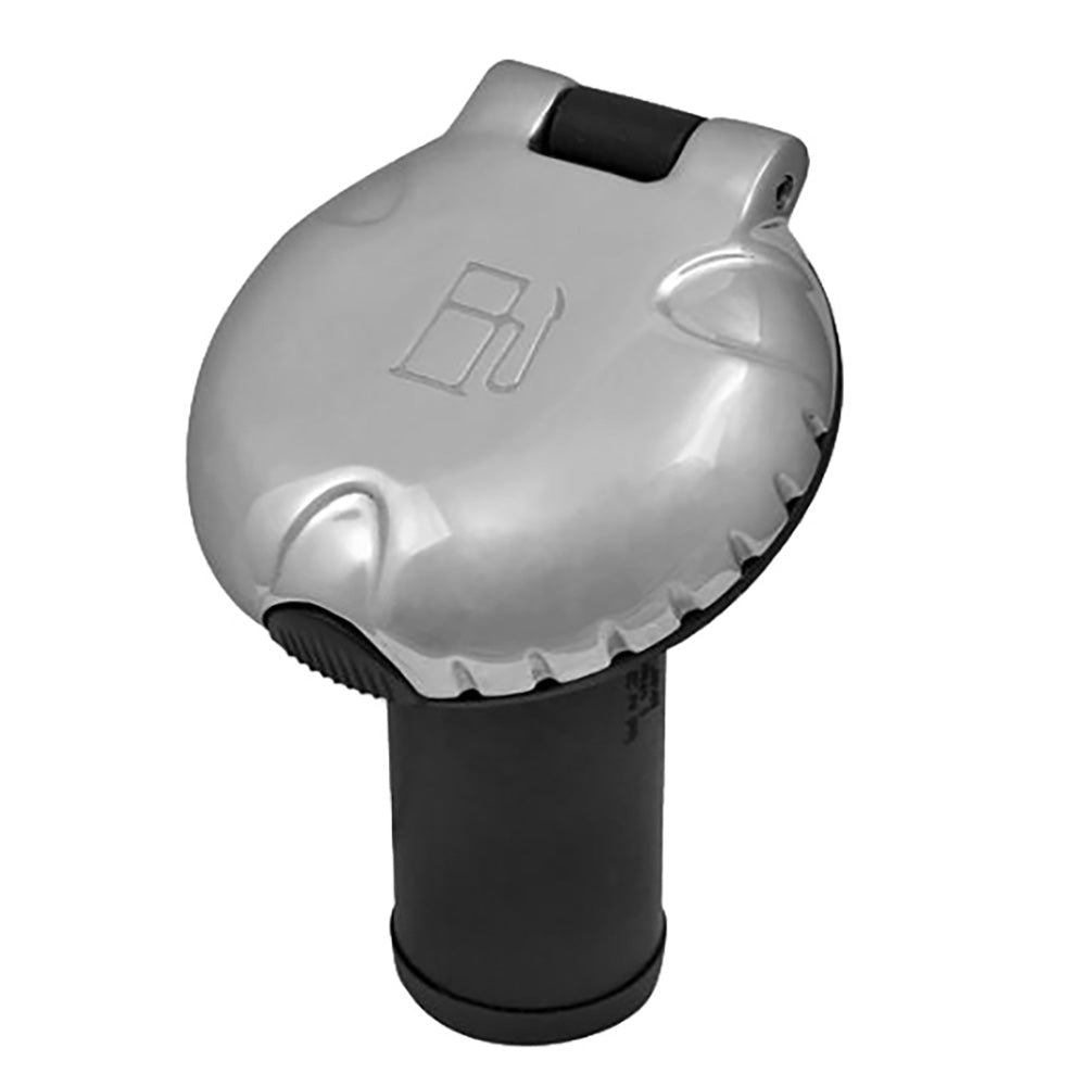 Attwood Deck Fill f/Carbon Canister System - Angled Body & Scalloped Chrome Cap - Clinch River Fishing USA