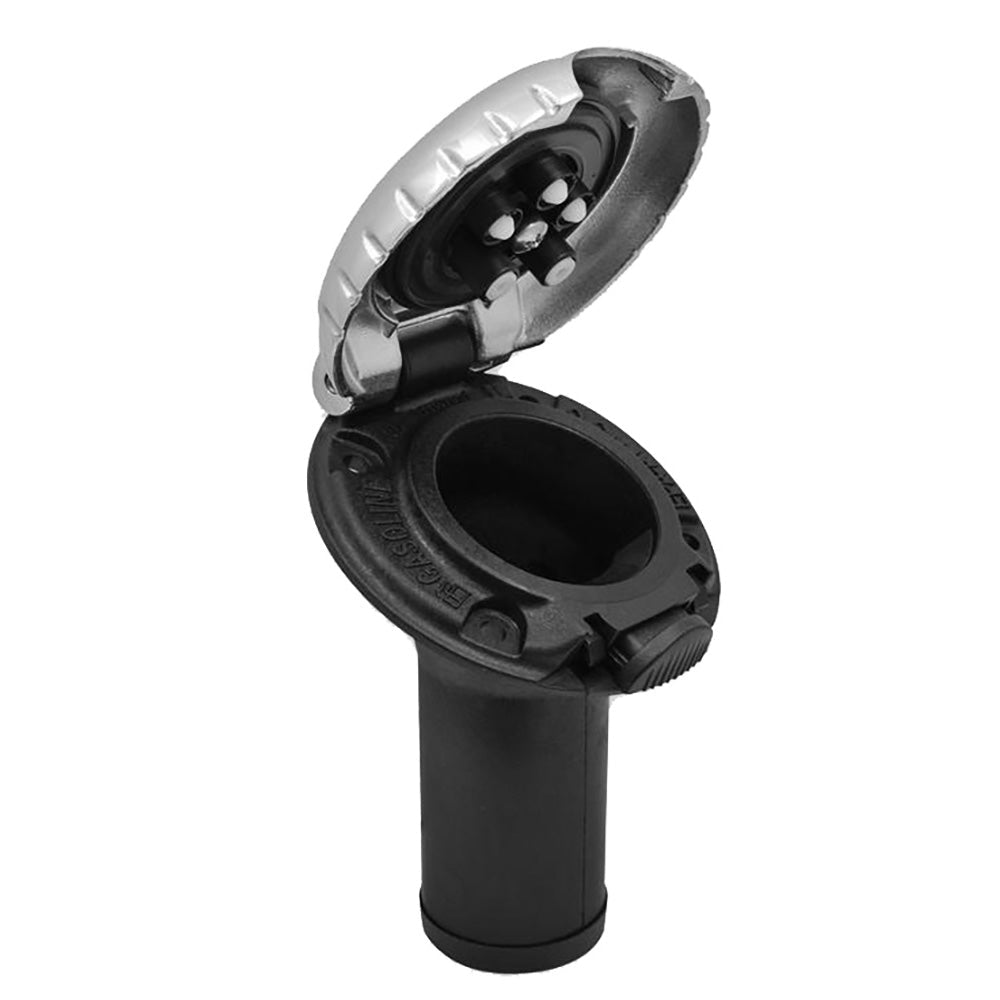 Attwood Deck Fill f/Carbon Canister System - Angled Body & Scalloped Chrome Cap - Clinch River Fishing USA