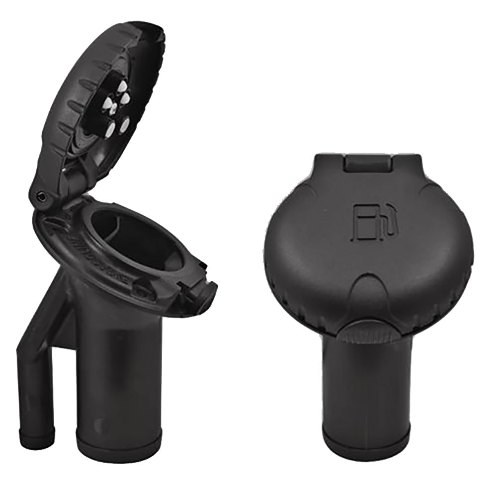 Attwood Deck Fill f/Pressure Relief Systems - Angled Body & Scalloped Black Plastic Cap - Clinch River Fishing USA