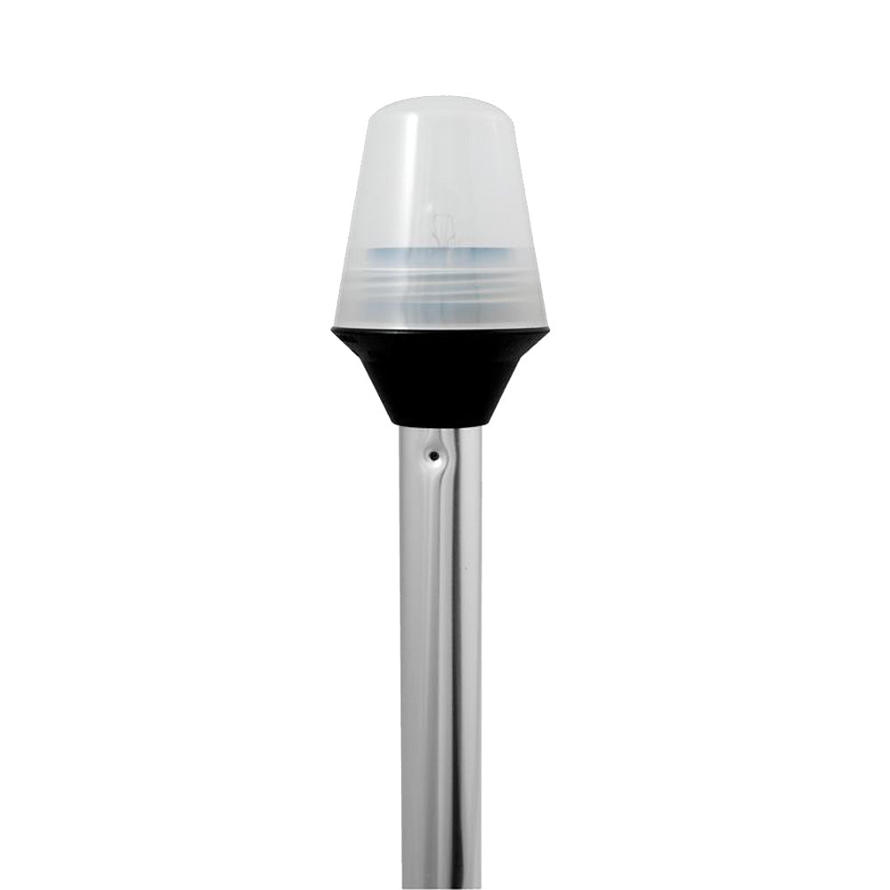 Attwood Frosted Globe All-Around Pole Light w/2-Pin Locking Collar Pole - 12V - 36" - Clinch River Fishing USA