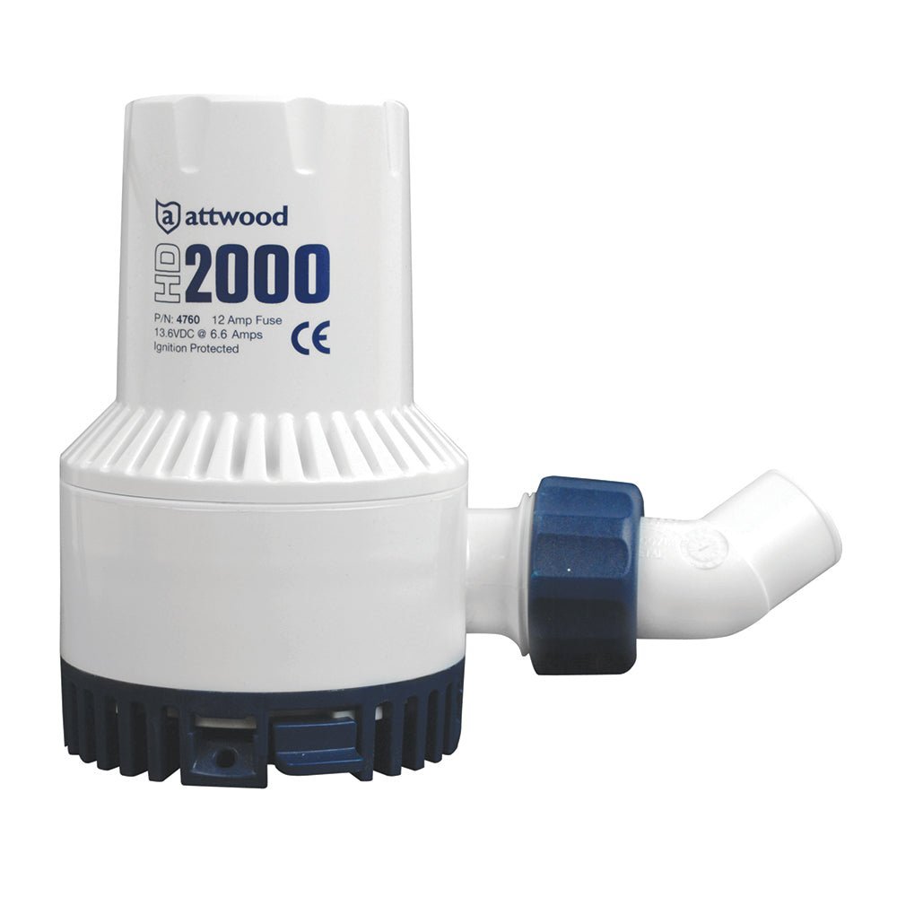 Attwood Heavy-Duty Bilge Pump 2000 Series - 12V - 2000 GPH - Clinch River Fishing USA