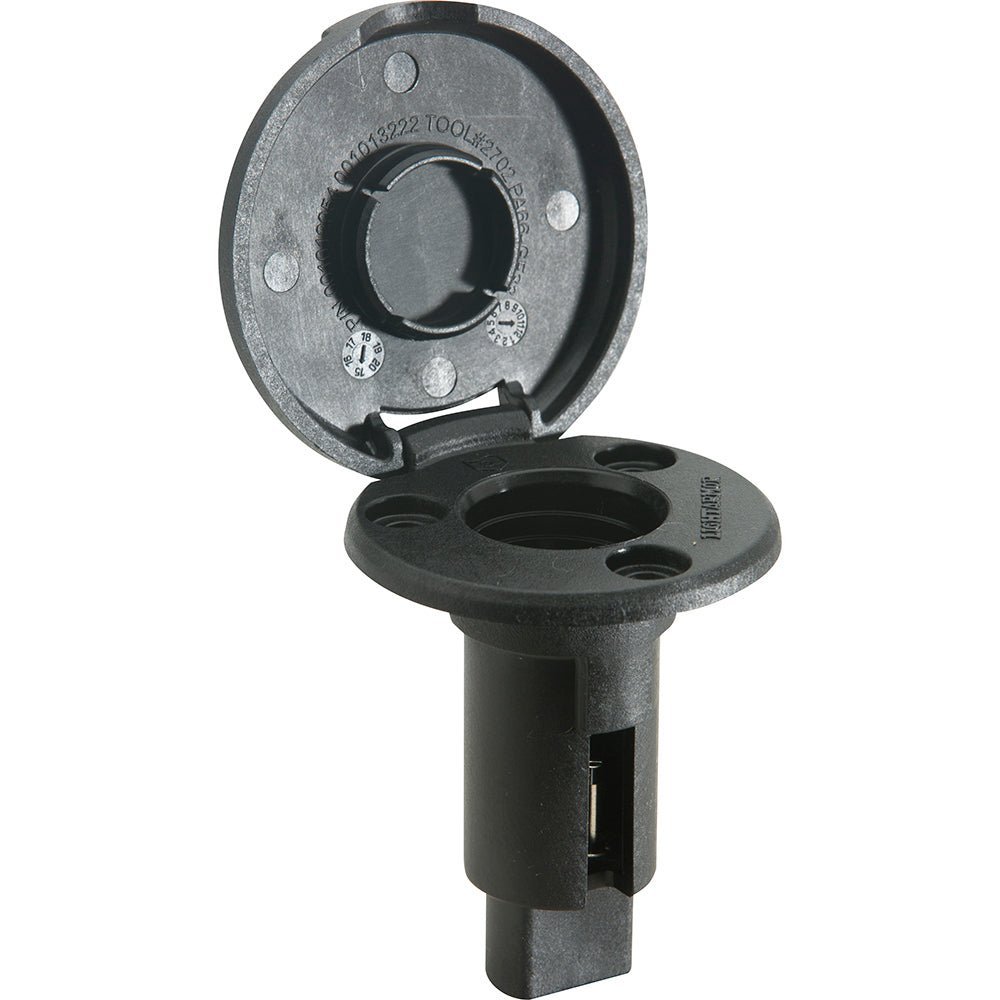 Attwood LightArmor Plug-In Base - 2 Pin - Black - Round - Clinch River Fishing USA