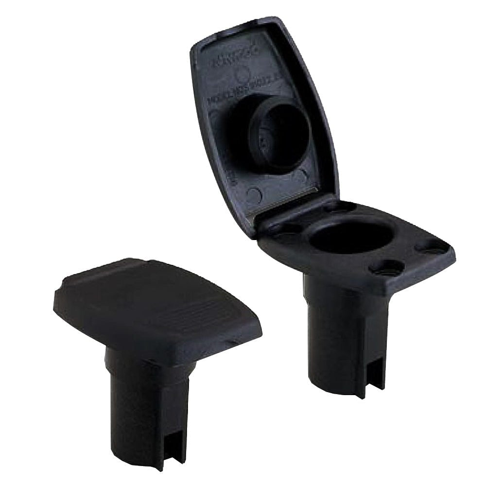 Attwood Oval 2-Pin Base f/Angled Pole - Black - Clinch River Fishing USA