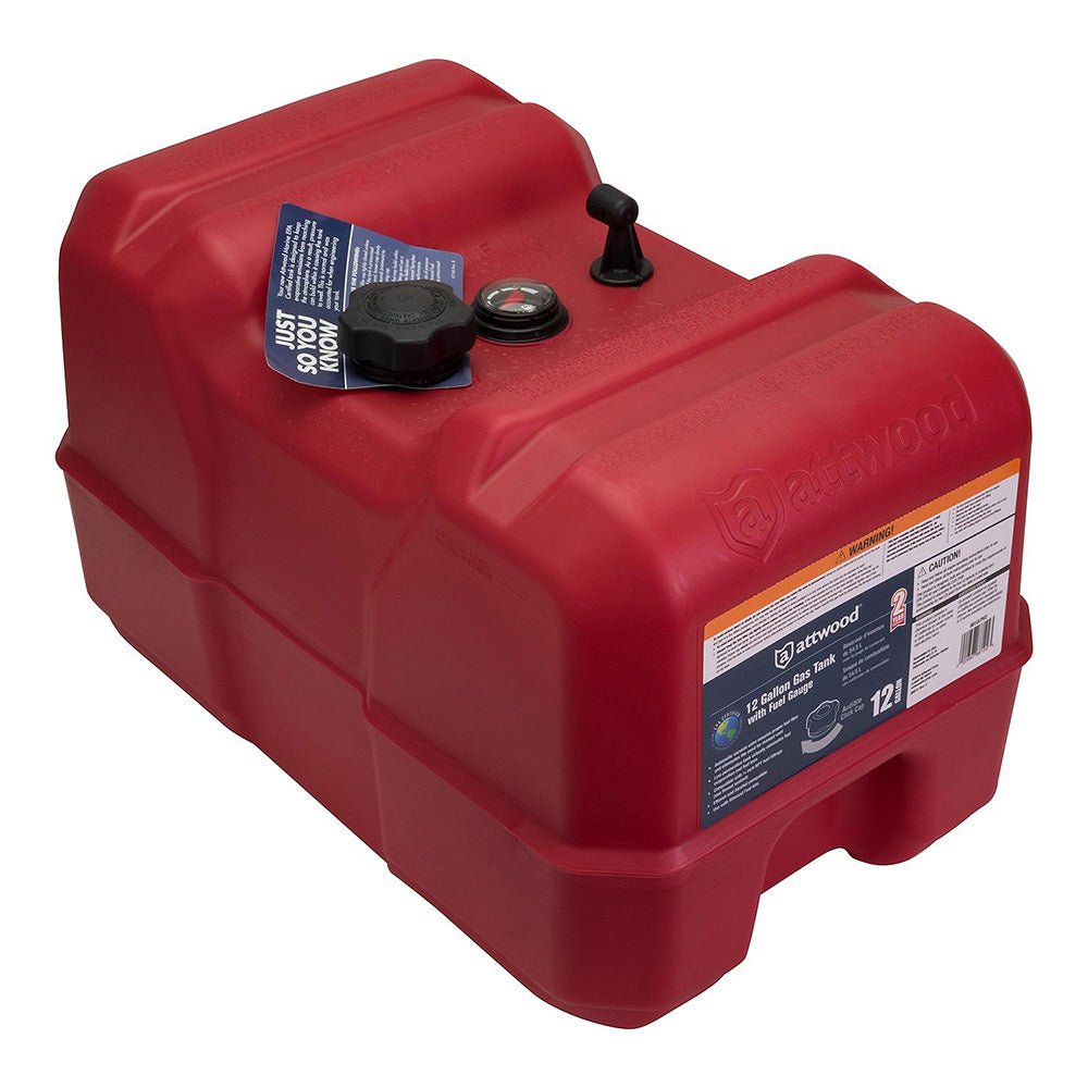 Attwood Portable Fuel Tank - 12 Gallon w/Gauge - Clinch River Fishing USA