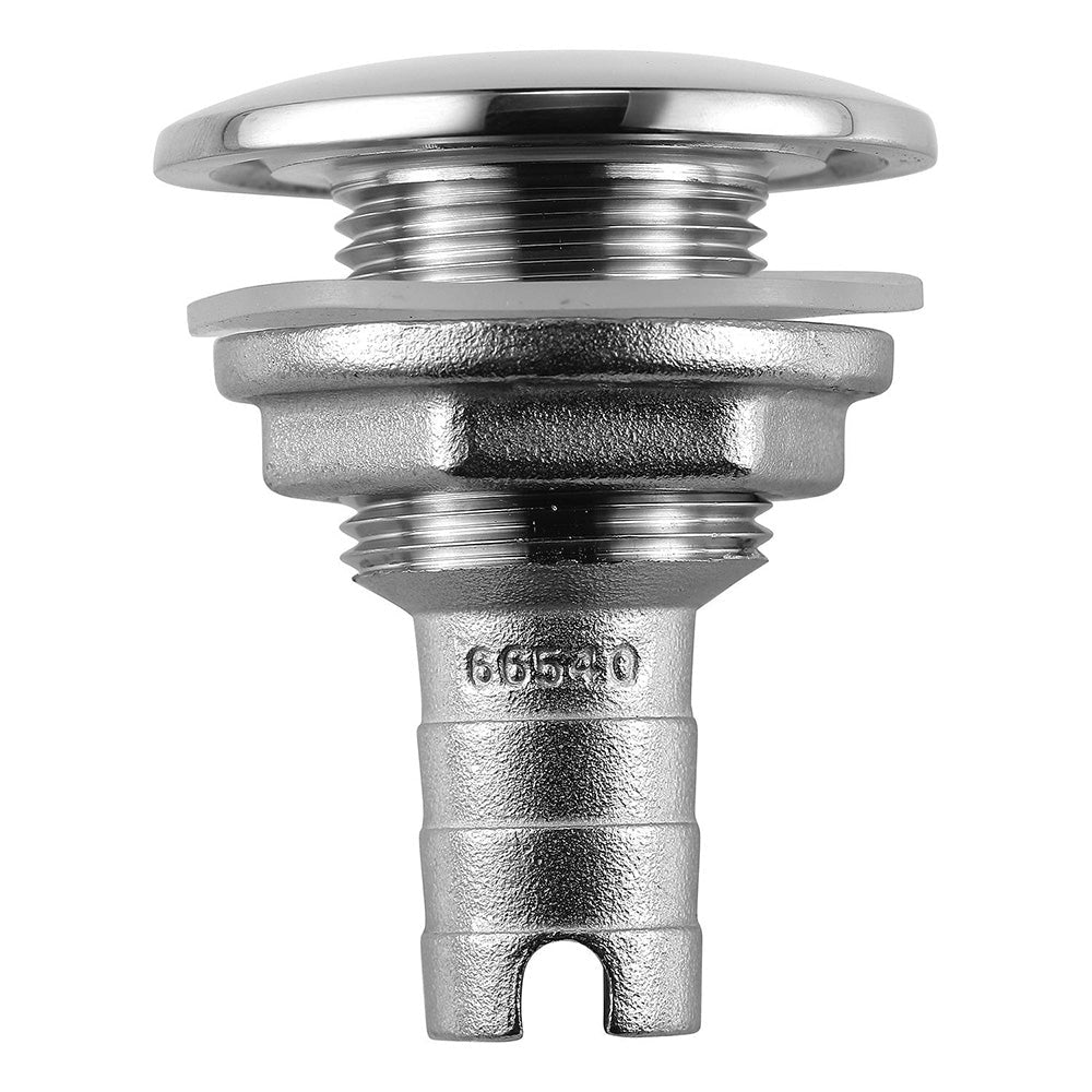 Attwood Stainless Steel Thru-Hull Short Straight Barbed - 3/4" Inner Diameter - Clinch River Fishing USA