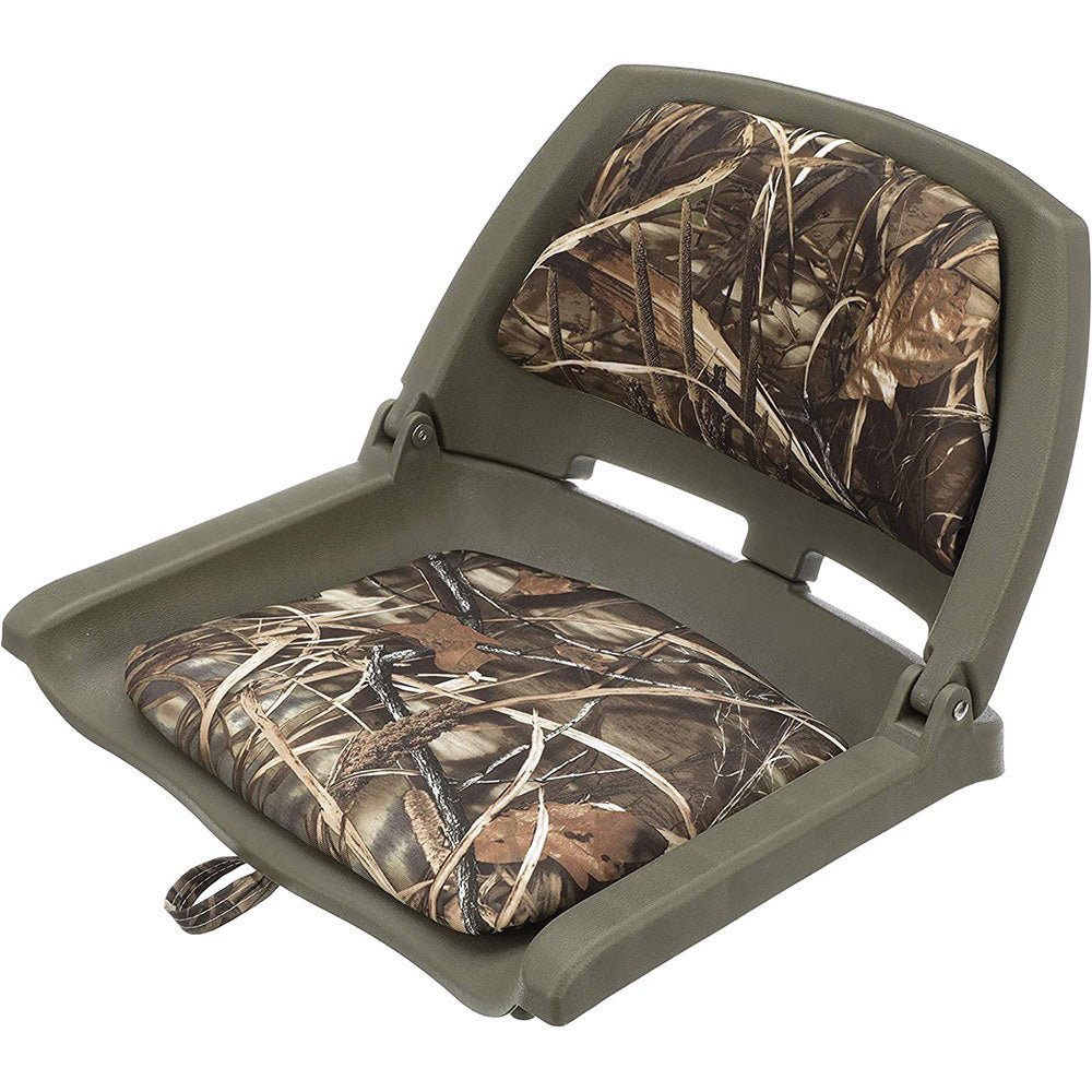 Attwood Swivl - Eze Padded Flip Seat - Camo - Clinch River Fishing USA