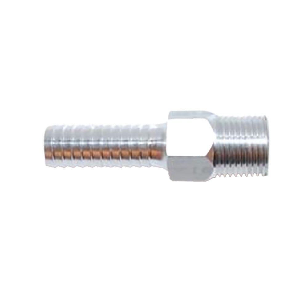 Attwood Universal Aluminum Fuel Hose Fitting - 3/8" NPT x 3/8" Barb - Clinch River Fishing USA