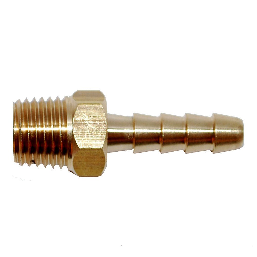 Attwood Universal Brass Fuel Hose Fitting - 1/4" NPT x 3/8" Barb - Clinch River Fishing USA