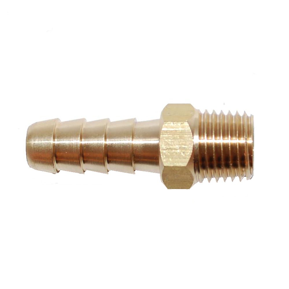 Attwood Universal Brass Fuel Hose Fitting - 1/4" NPT x 5/16" Barb - Clinch River Fishing USA