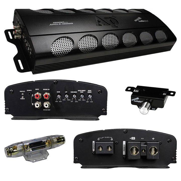 Audiopipe 1800W Class D amplifier remote woofer control - Clinch River Fishing USA