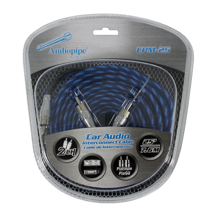 Audiopipe 25 - Foot Platinum Plated Interconnect RCA Cable - Clinch River Fishing USA