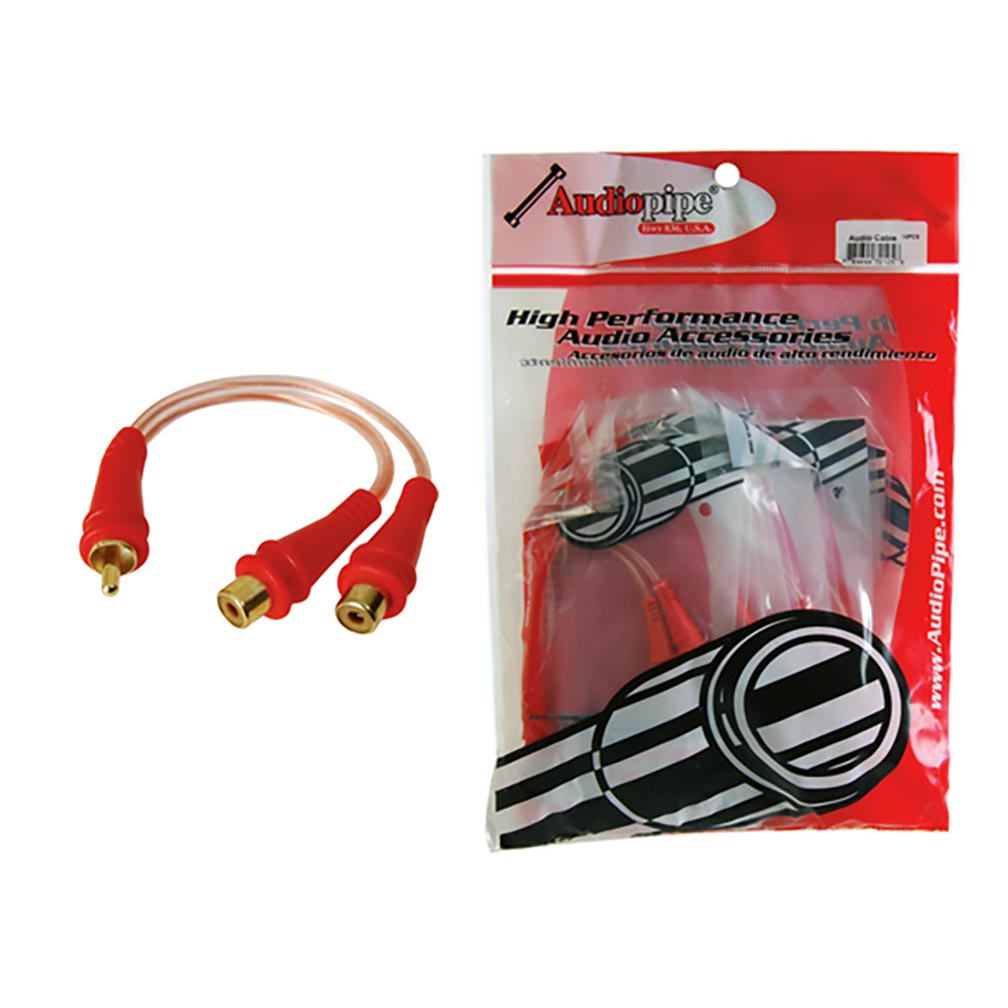 Audiopipe BIN - MASTER SERIES 1M/2F Y - Splitter RCA Cable - Clinch River Fishing USA