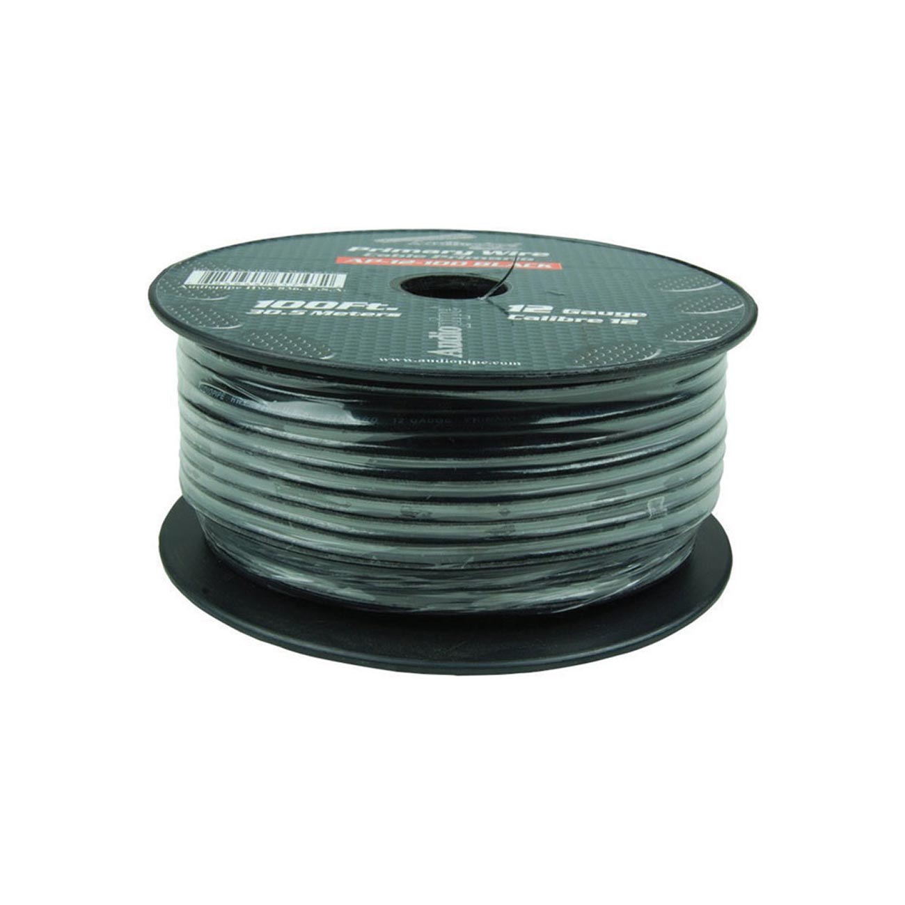 Audiopipe Primary Wire 12 - Gauge 100 Foot Spool - Black - Clinch River Fishing USA