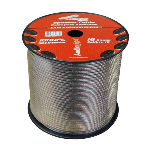 Audiopipe Speaker Wire 16-Gauge 1000 Foot Spool - Clear Insulation - Clinch River Fishing USA