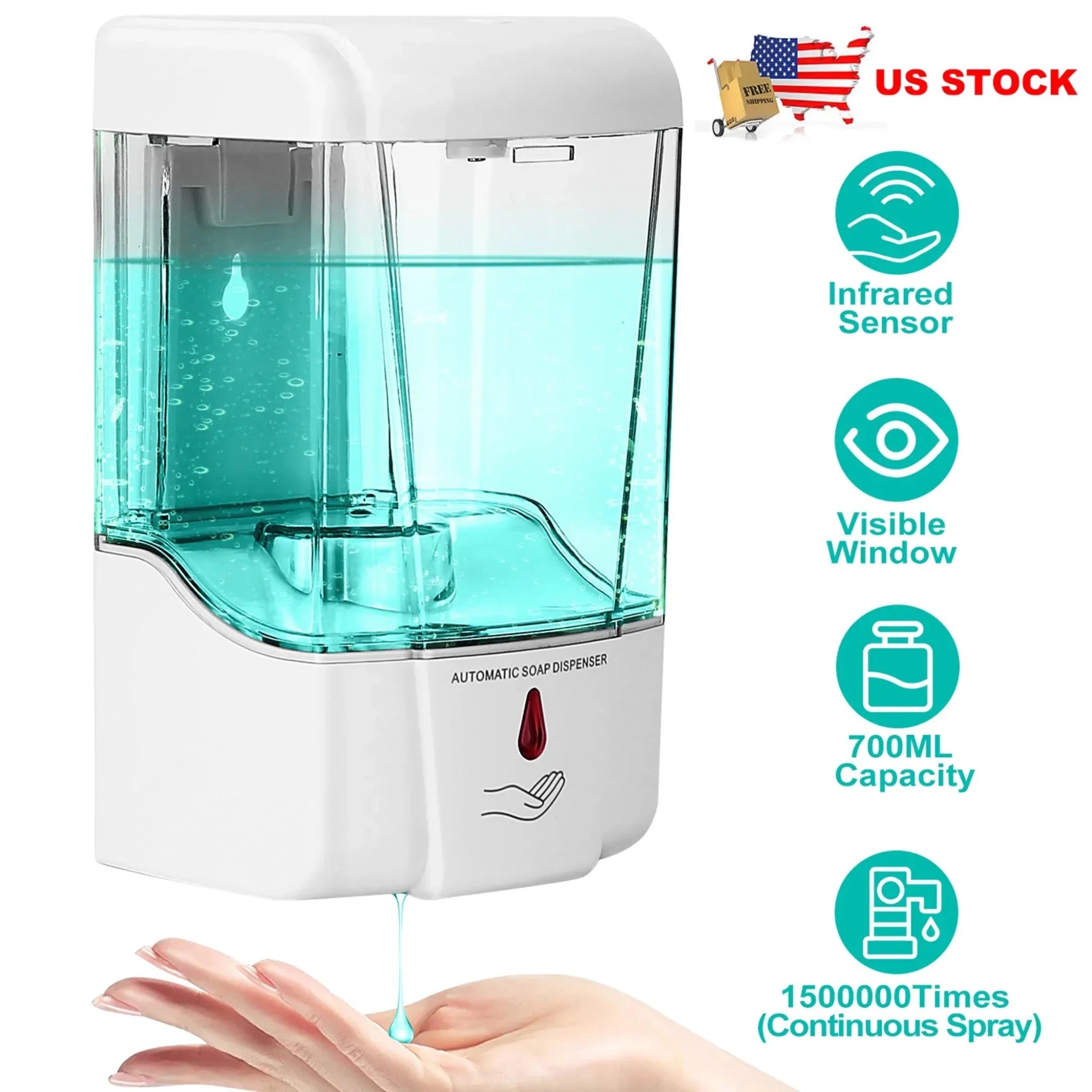 Automatic Soap Dispenser 700ML/29OZ Wall Mounted Sensor - Clinch River Fishing USA