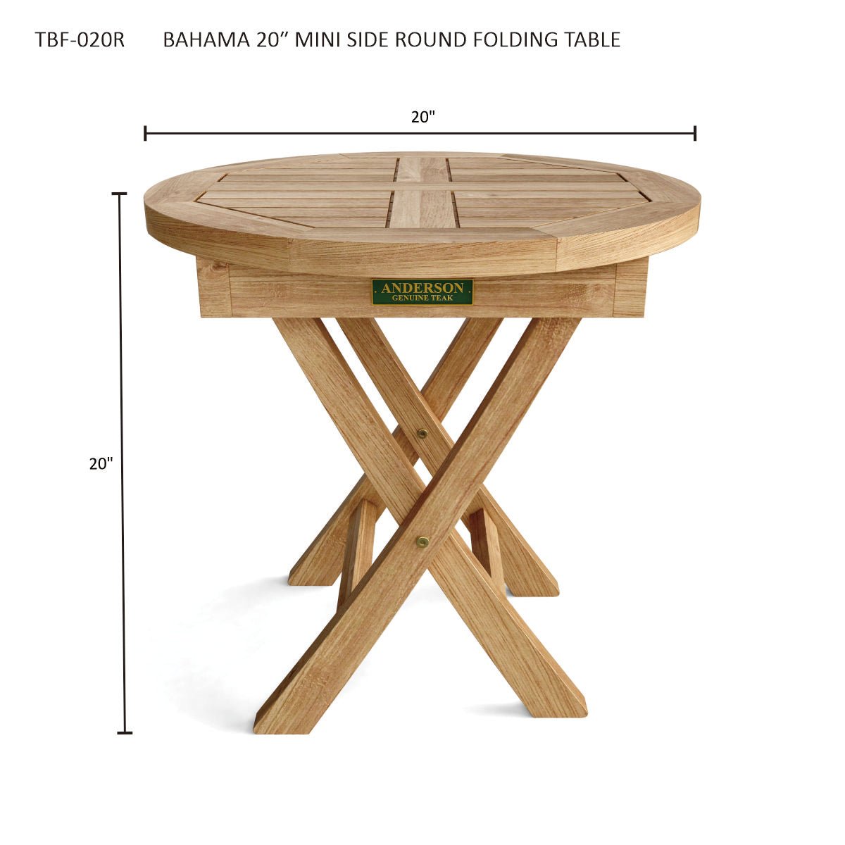 BAHAMA 20″ MINI SIDE ROUND FOLDING TABLE - Clinch River Fishing USA