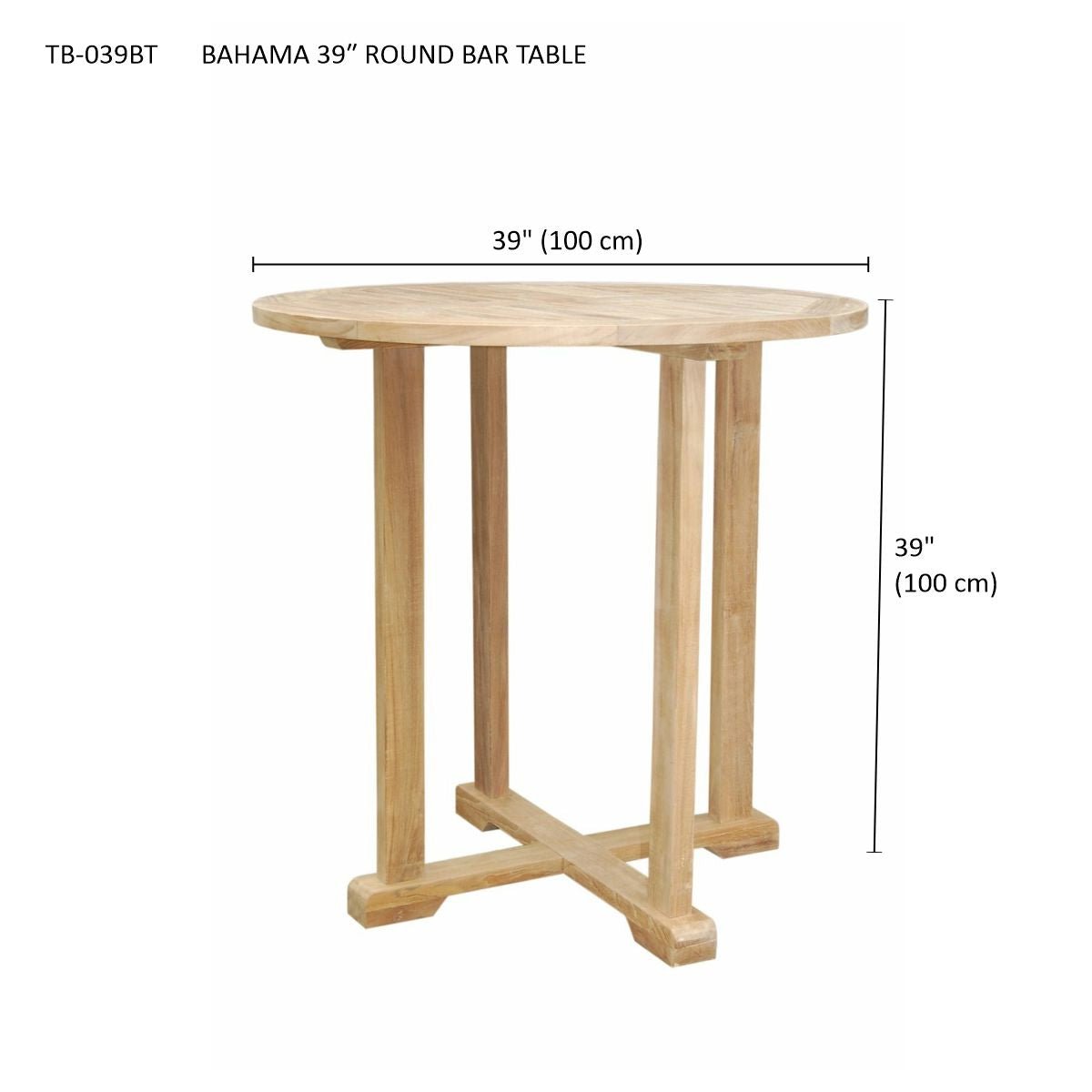 BAHAMA 39″ ROUND BAR TABLE - Clinch River Fishing USA