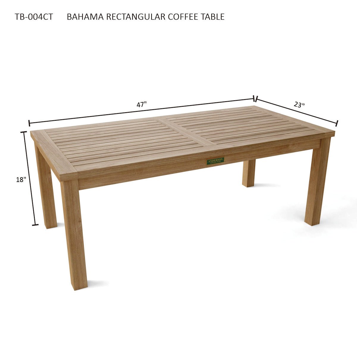 BAHAMA RECTANGULAR COFFEE TABLE - Clinch River Fishing USA
