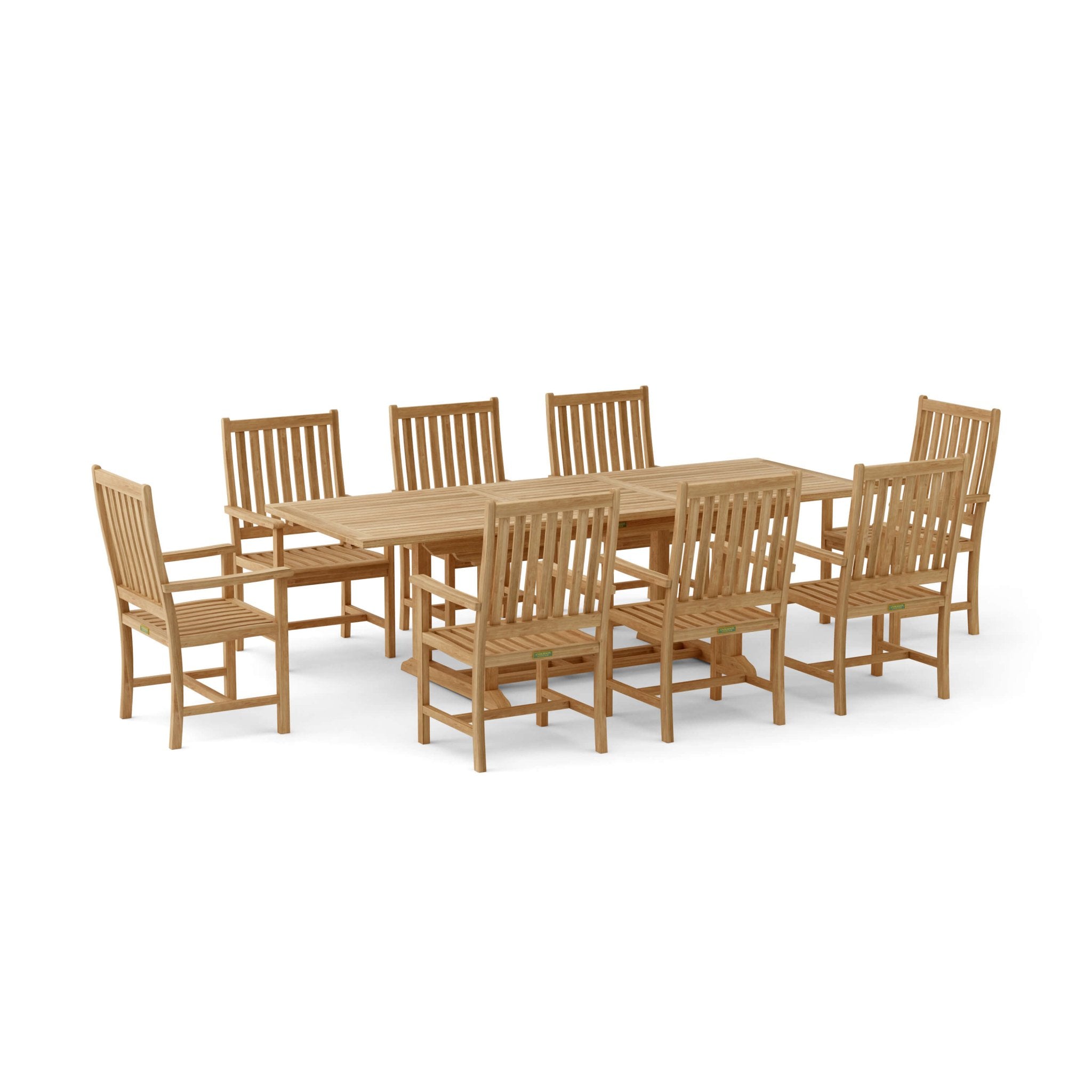 BAHAMA WILSHIRE ARMCHAIR 9 - PC EXTENSION DINING SET - Clinch River Fishing USA