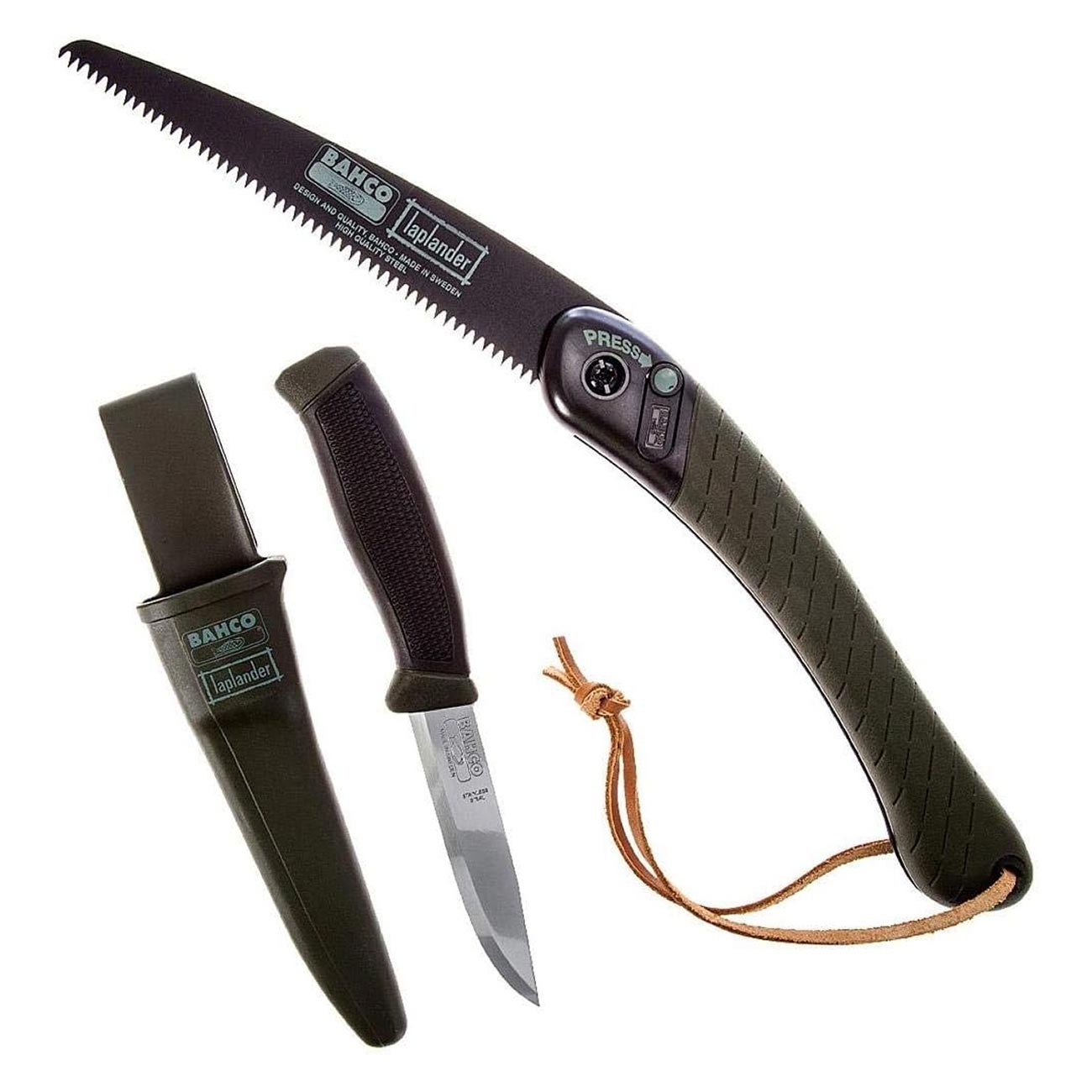 Bahco Foldable Saw and Knife Laplander Set with Dual-Component Handle (2-Piece) - Clinch River Fishing USA