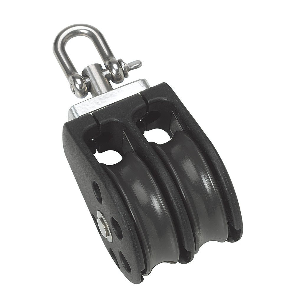 Barton Marine Size 3 45mm Plain Bearing Pulley Block Double w/Swivel - Clinch River Fishing USA