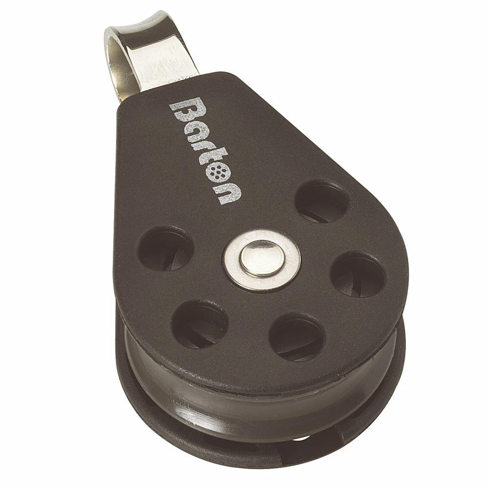 Barton Size 1 30mm Plain Bearing Pulley Block Single Fixed Eye - Clinch River Fishing USA