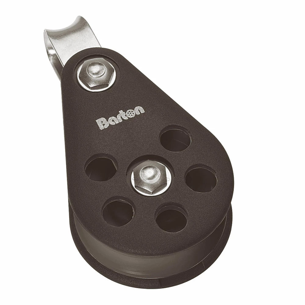 Barton Size 6 64mm Plain Bearing Pulley Single Block Fixed Eye - Clinch River Fishing USA