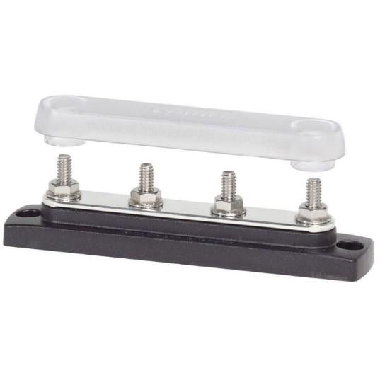 BLUE SEA BusBar 4 x 1/4in-20 Common Bus w/cvr | 2307-BSS - Clinch River Fishing USA