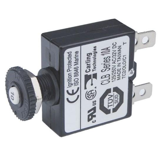 BLUE SEA Circuit Breaker Push Button QC 10A | 7054-BSS - Clinch River Fishing USA