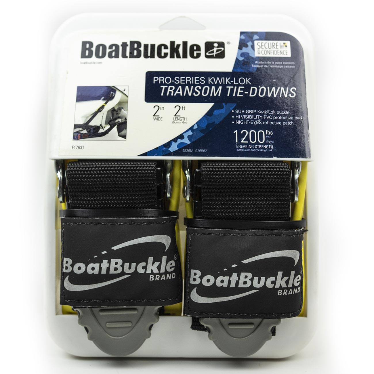 BoatBuckle Pro Series Kwik Lok Transom Tie - Downs (Pair) - Clinch River Fishing USA