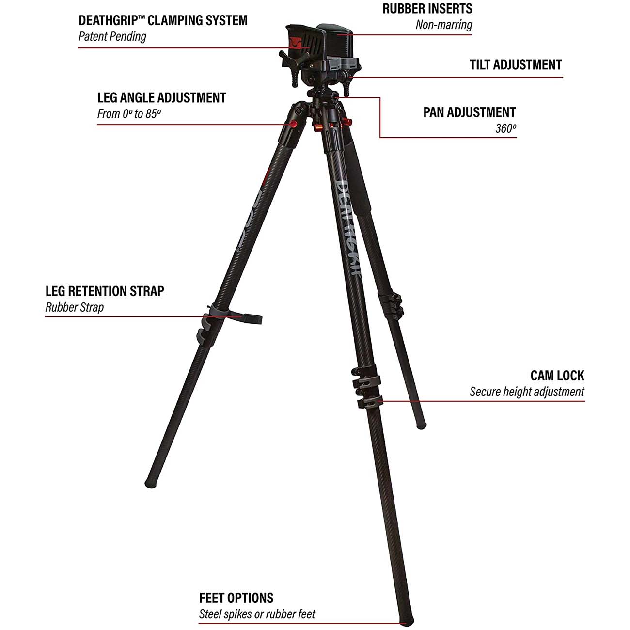 Bog Bottomland DeathGrip Tripod - Camo - Clinch River Fishing USA