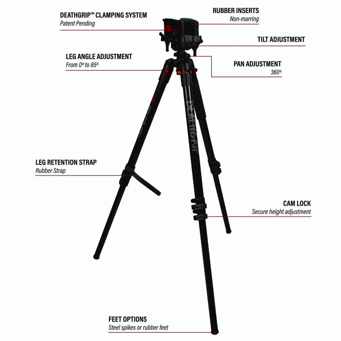 Bog Pod Death Grip Clamping Aluminum Tripod - Clinch River Fishing USA