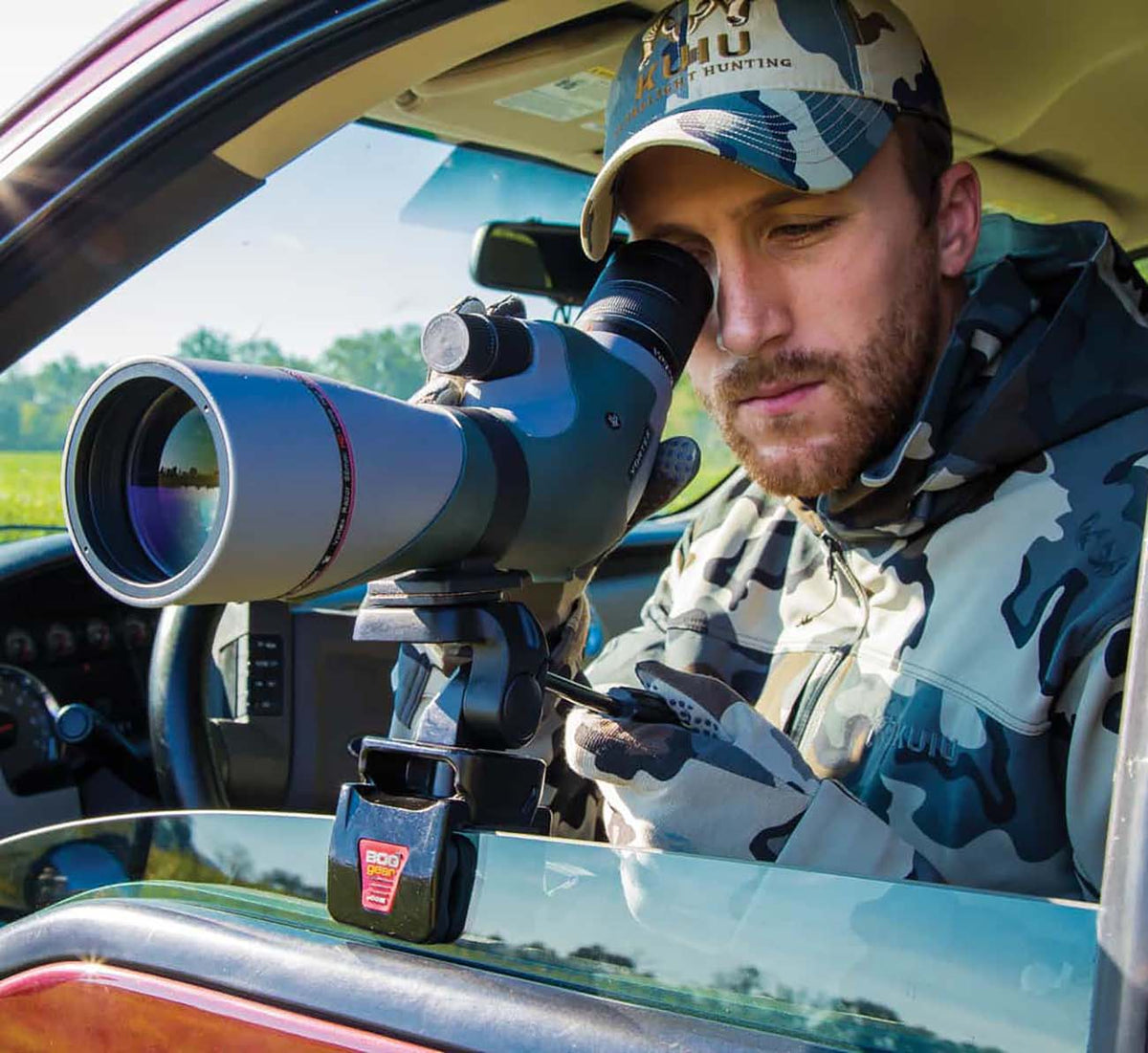 BOG Spotting Scope Adaptor with Padded Car Window Clamp - Clinch River Fishing USA