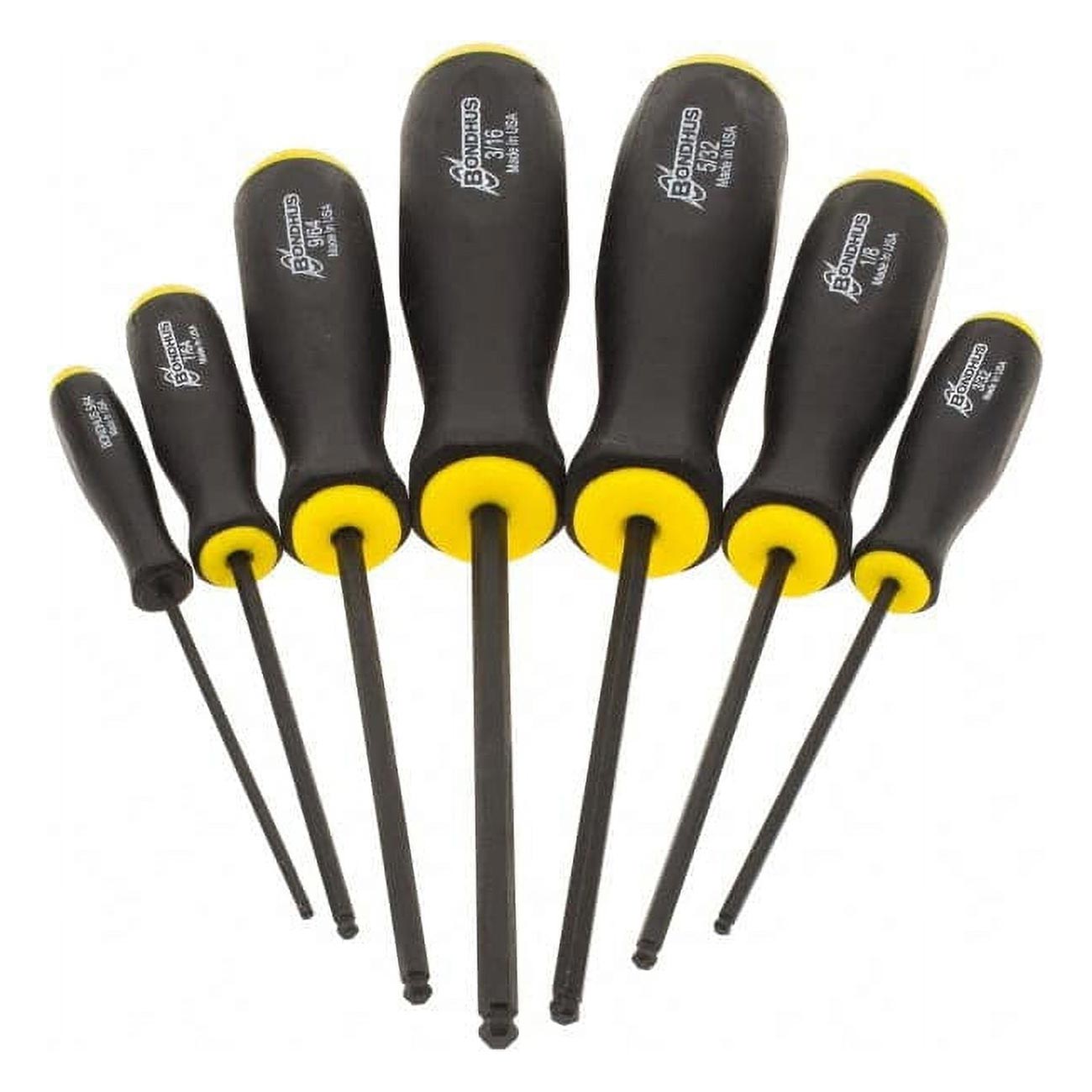 Bondhus Balldriver SAE HEX Ball End Screwdrivers 5/64" to 3/16" (7 Piece) - Clinch River Fishing USA