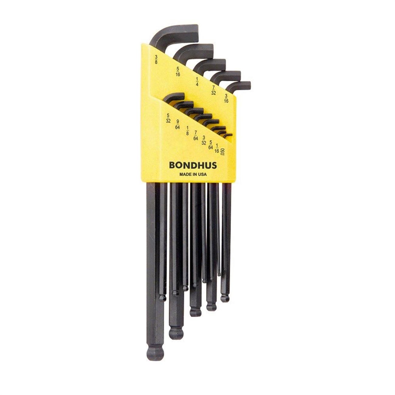 Bondhus Balldriver Stubby SAE Ball End HEX L-Keys: 0.050" to 3/8" (13 Piece) - Clinch River Fishing USA
