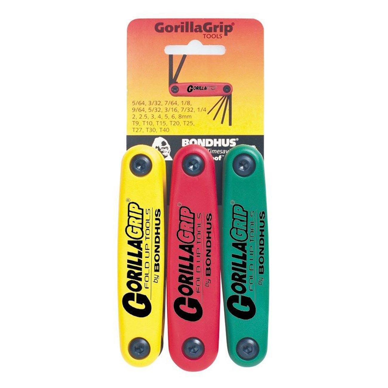 Bondhus Foldup Tool Triple Pack: SAE Hex Metric Hex & Torx (24 Tips) - Clinch River Fishing USA