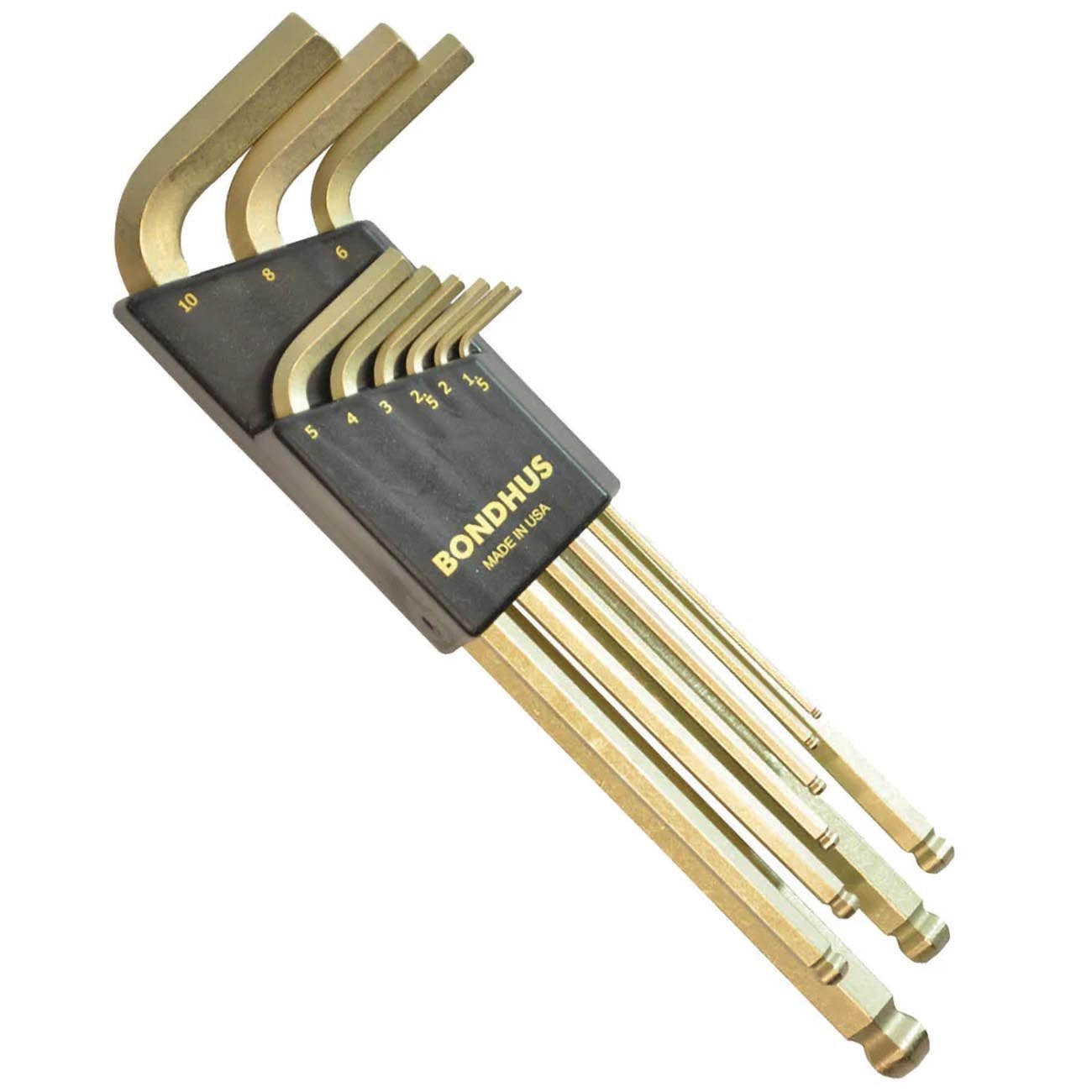 Bondhus GoldGuard Plated Balldriver Metric/SAE Ball End HEX L-Keys Double Set (22 Piece) - Clinch River Fishing USA