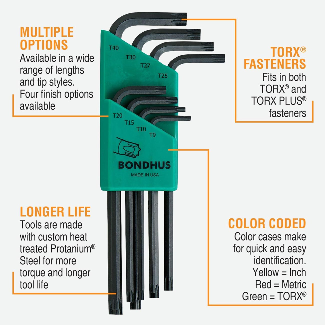 Bondhus Star Tipped Long L - Keys Set (8 Piece) - Clinch River Fishing USA