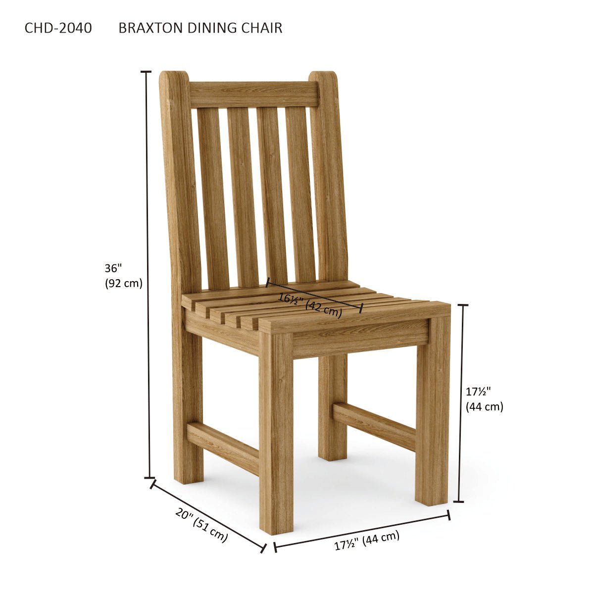 BRAXTON DINING CHAIR - Clinch River Fishing USA
