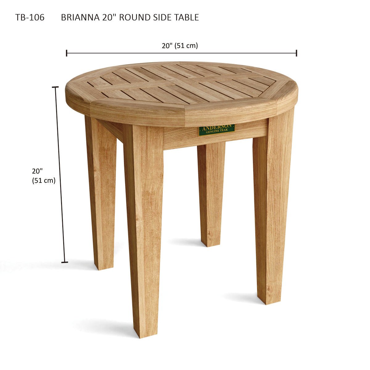 BRIANNA 20" ROUND SIDE TABLE - Clinch River Fishing USA