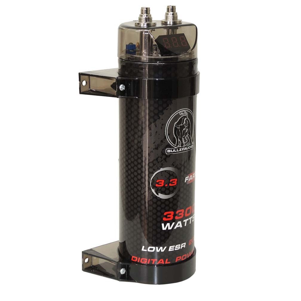 Bullz Audio 3.3 Farad Capacitor With Digital Voltage Display - Clinch River Fishing USA