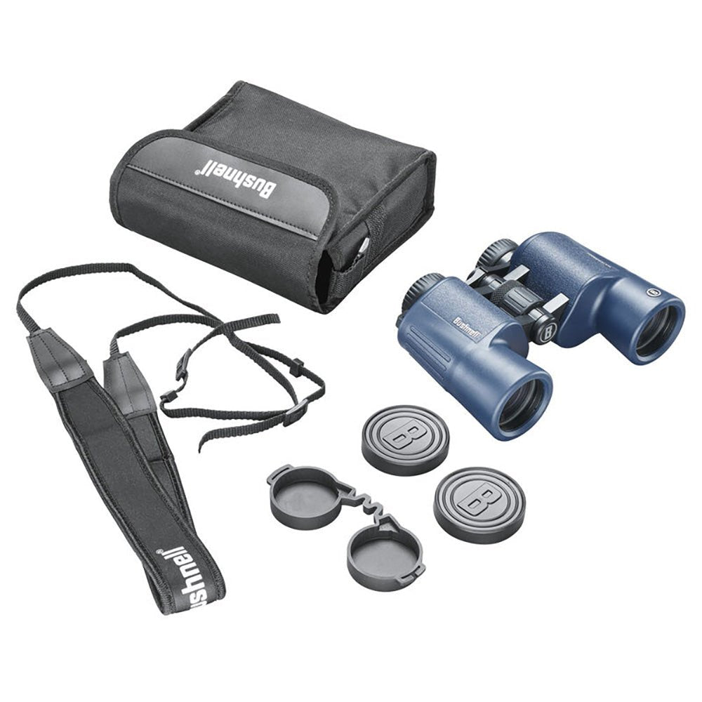 Bushnell 12x42mm H2O Binocular - Dark Blue Porro WP/FP Twist Up Eyecups - Clinch River Fishing USA