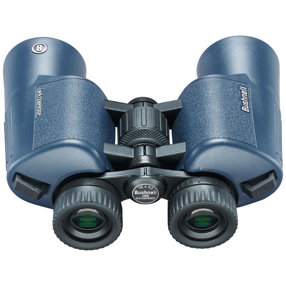 Bushnell 12x42mm H2O Binocular - Dark Blue Porro WP/FP Twist Up Eyecups - Clinch River Fishing USA