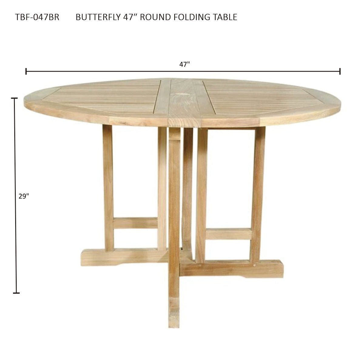 BUTTERFLY 47″ ROUND FOLDING TABLE - Clinch River Fishing USA