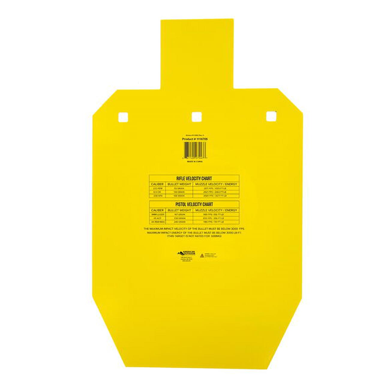 Caldwell High Caliber AR500 Steel Targets 3/8 Inch Thickness (33% IPSC) - Clinch River Fishing USA