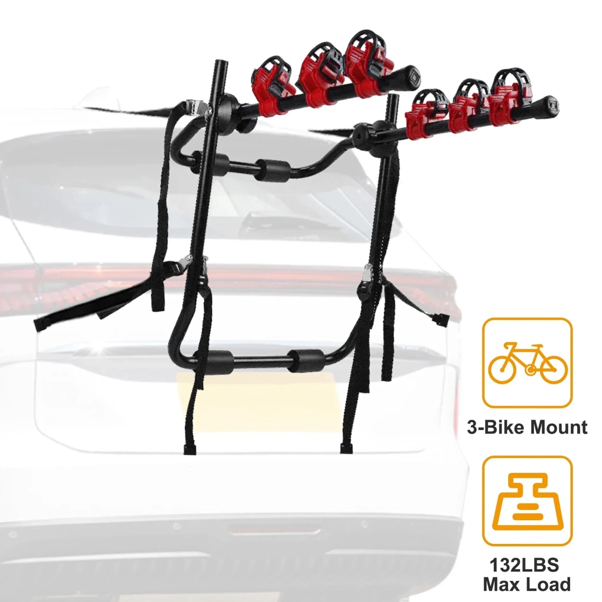 Car Bicycle Stand Rack 132LBS Load Hitch 3-Bike - Clinch River Fishing USA