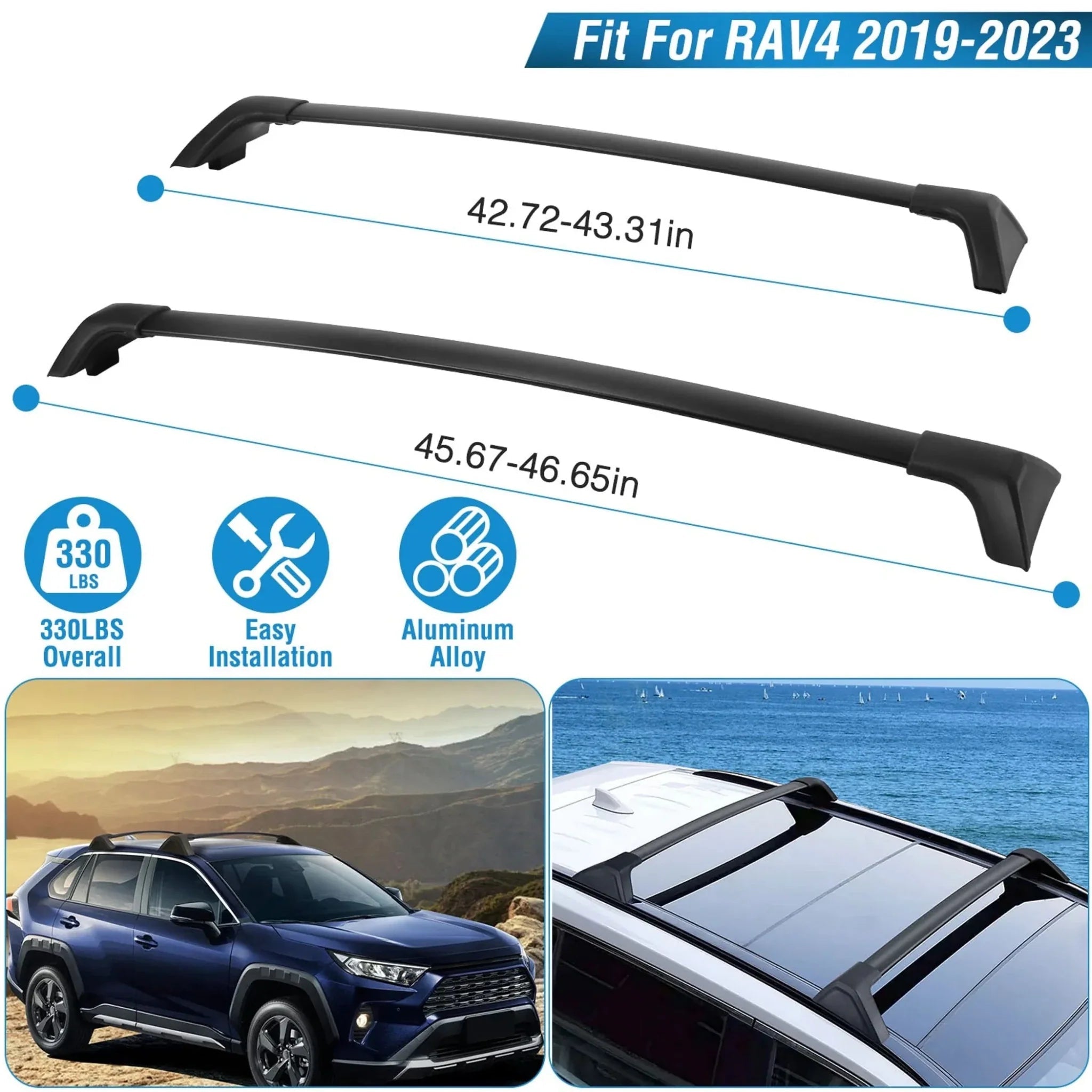 Car Roof Rack Cross Bars Aluminum Alloy - Clinch River Fishing USA